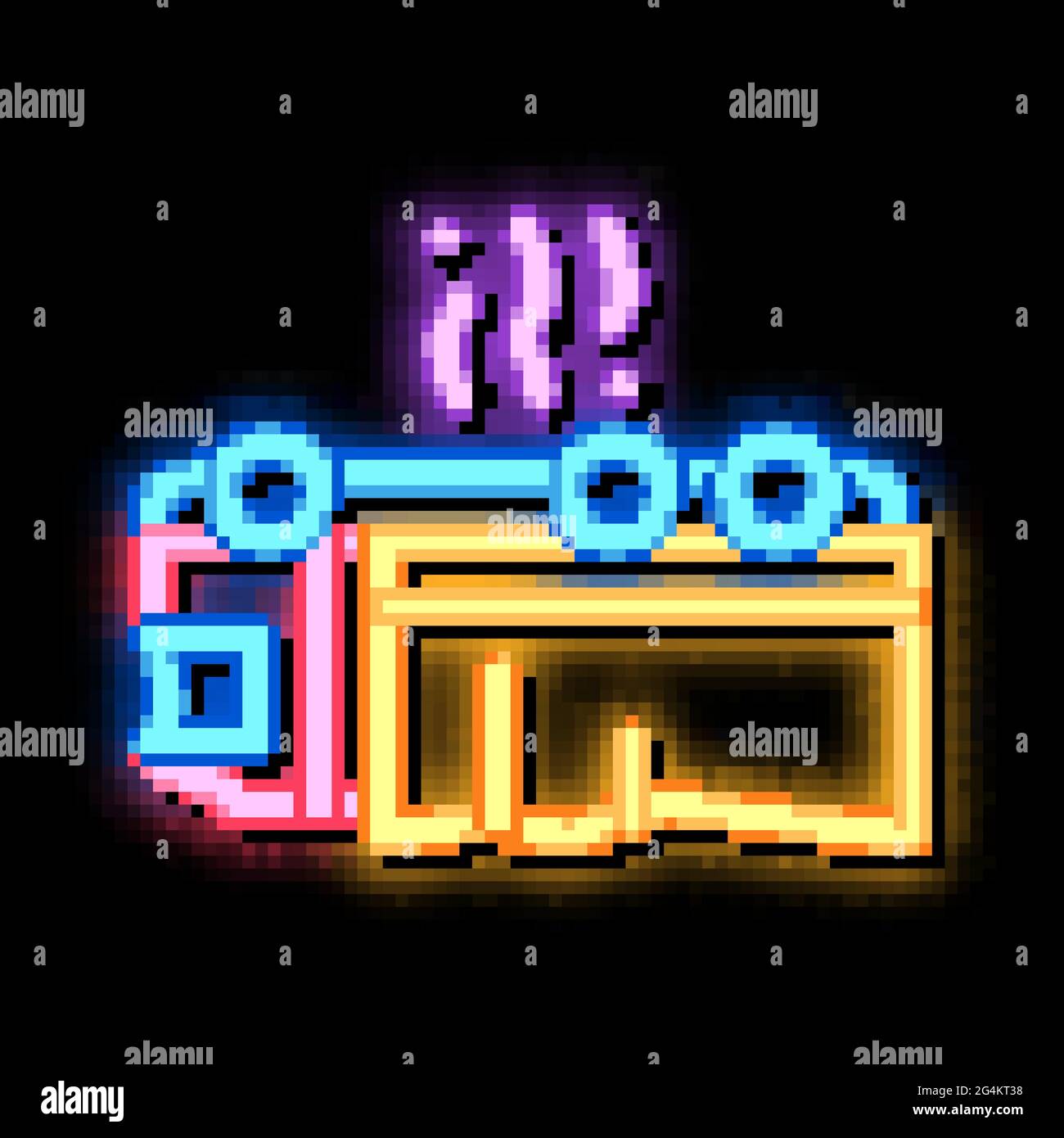 inverted car accident neon glow icon illustration Stock Vector Image