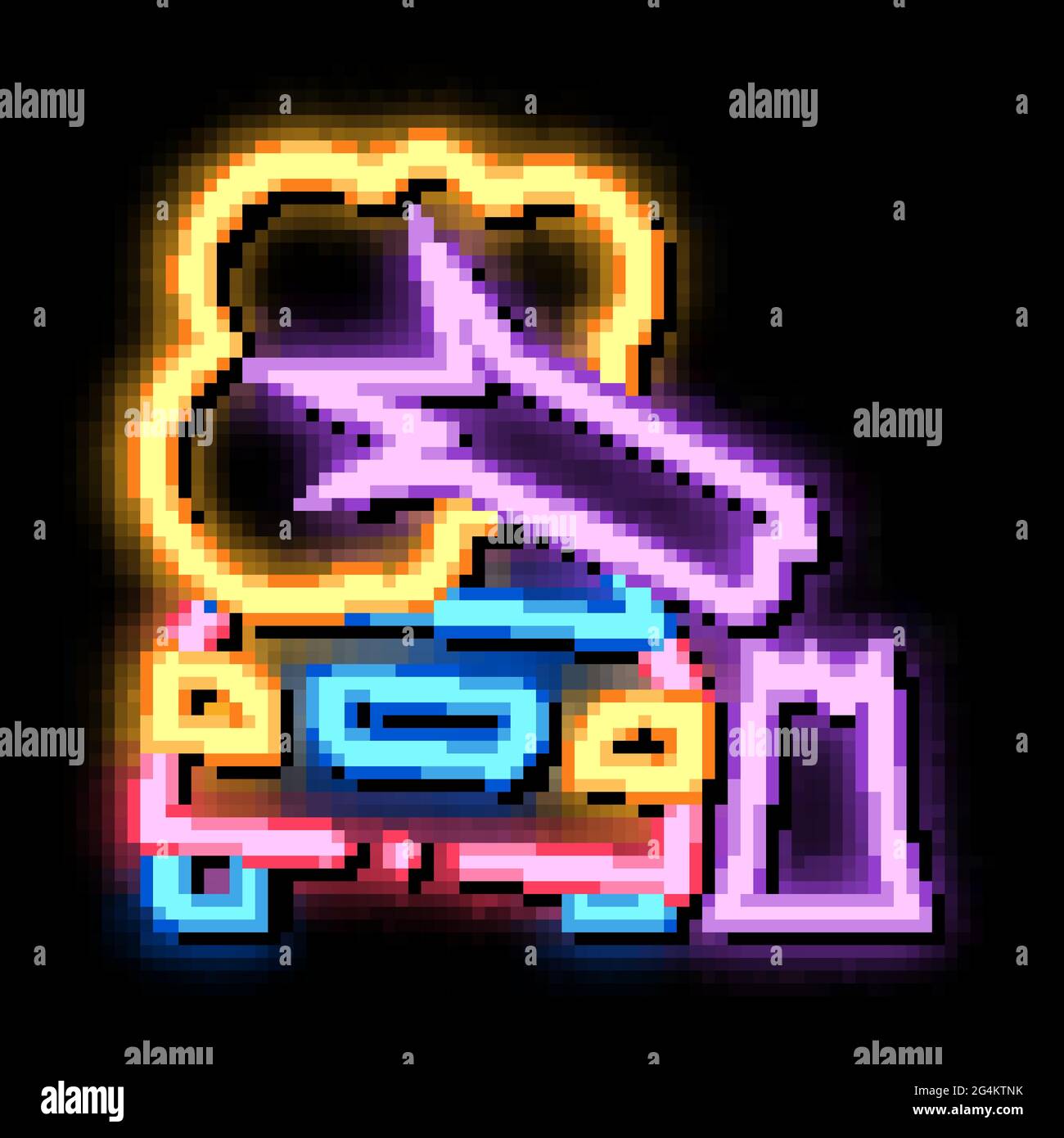 car crashed into tree neon glow icon illustration Stock Vector Image ...