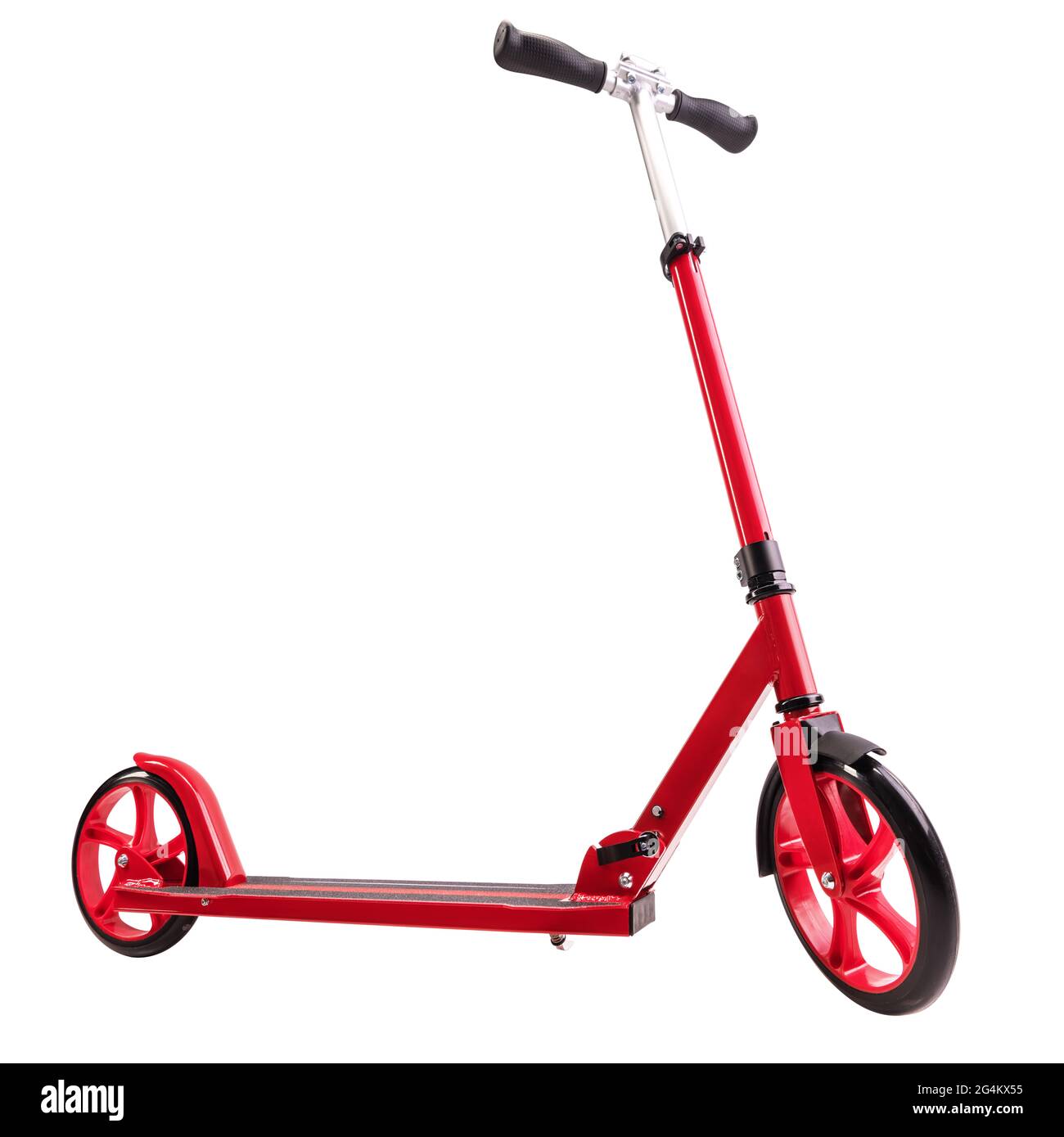 Red modern scooter studio isolated on white background with clipping path Stock Photo
