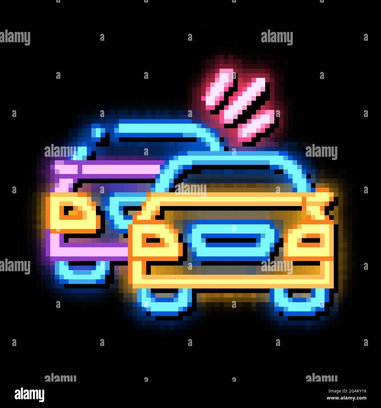 overtaking previous car neon glow icon illustration Stock Vector Image ...