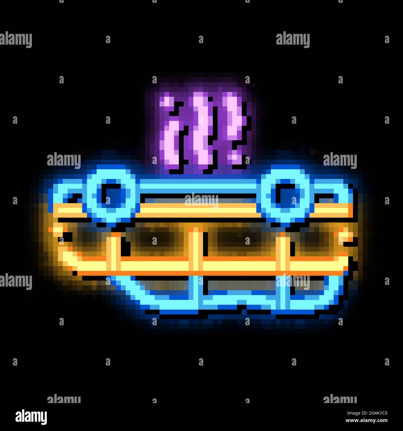 inverted car neon glow icon illustration Stock Vector