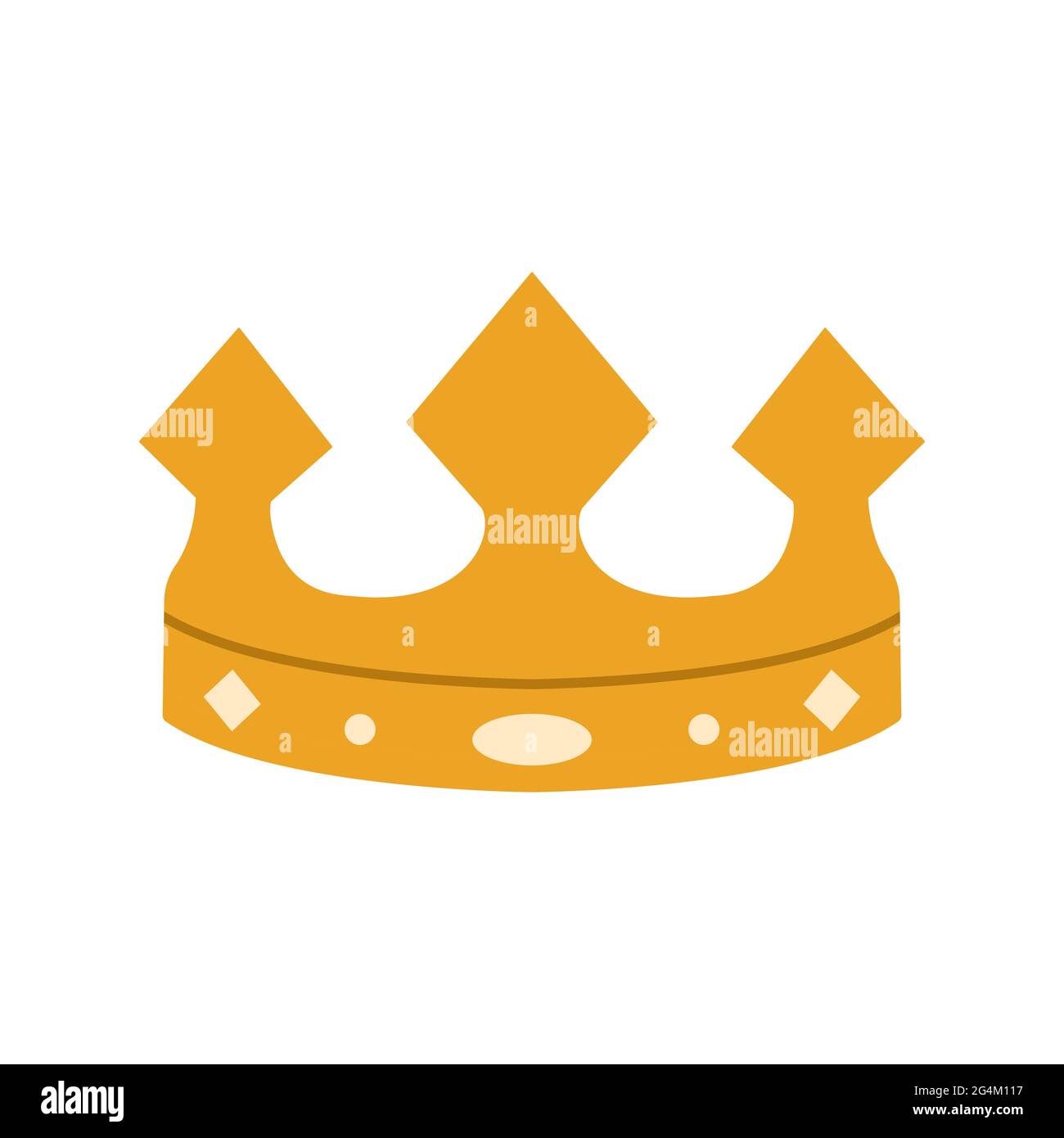 Vector illustration of a golden royal crown on a white background Stock ...