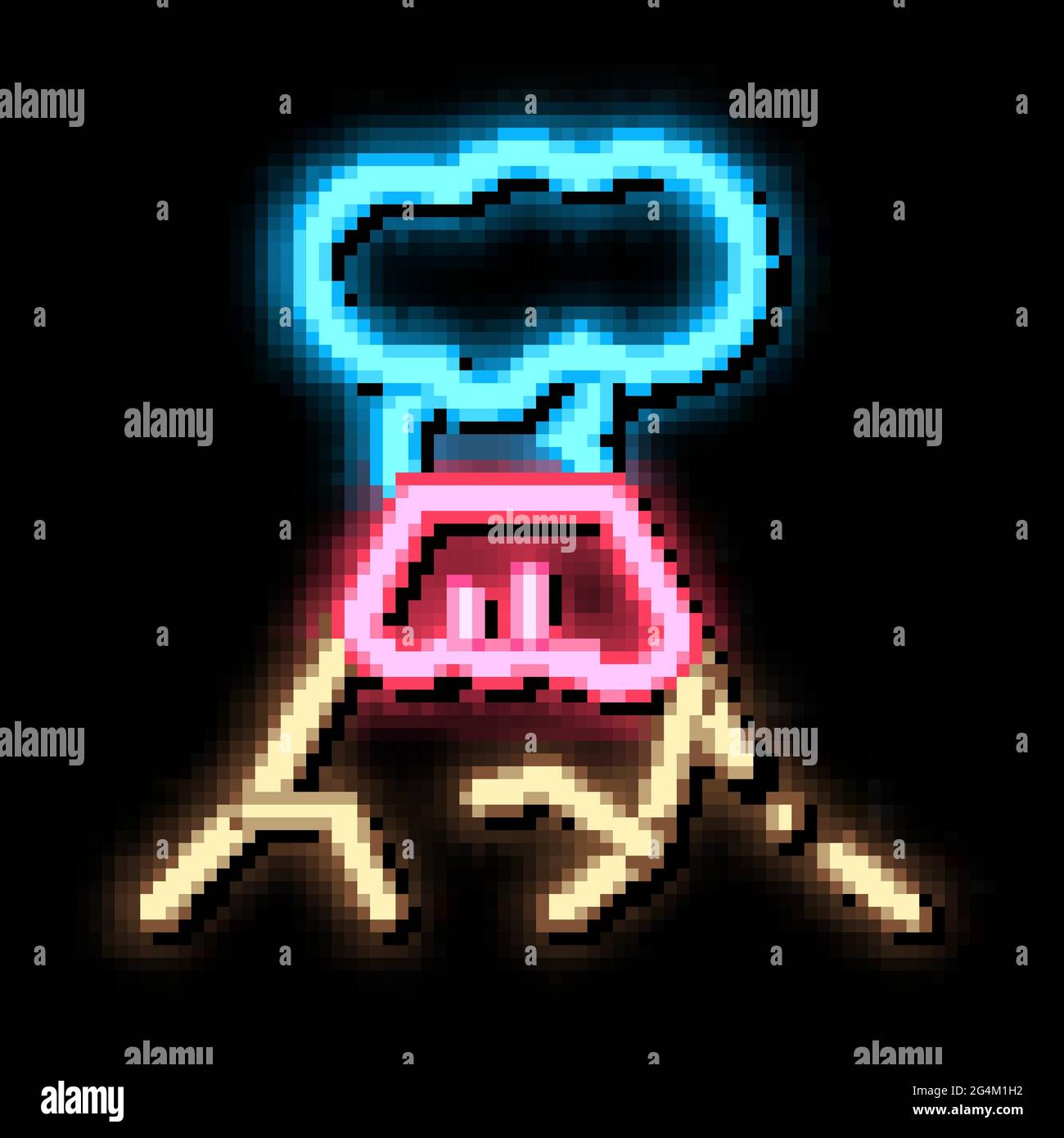 eruption neon glow icon illustration Stock Vector