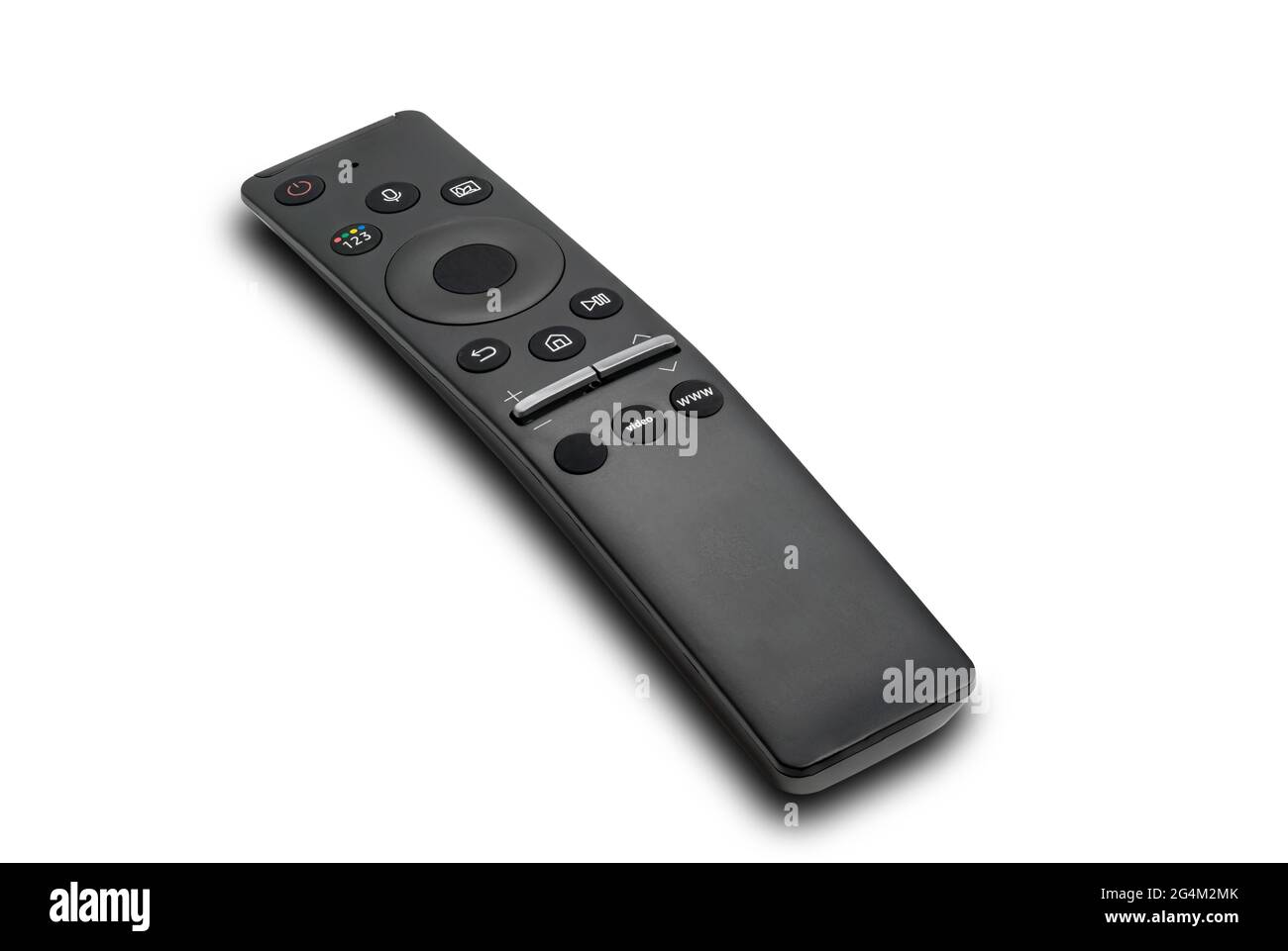 Side view of remote control for television with voice recognition function  include on white background with clipping path Stock Photo - Alamy
