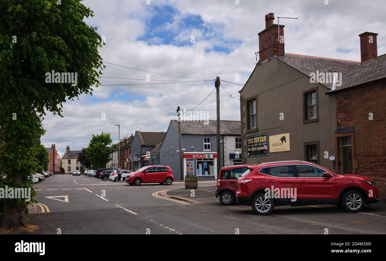 Crossroads in the centre of Longtown Stock Photo Alamy