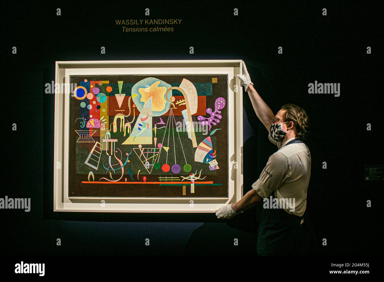 LONDON 22 June 2021. WASSILY KANDINSKY , Tensions calmées, 1937,(Estimate: £18-25million. Sotheby's Modern & Contemporary Art Sale preview as part of the major summer auctions. The sale will take place on 29 June. Credit amer ghazzal/Alamy Live News Stock Photo