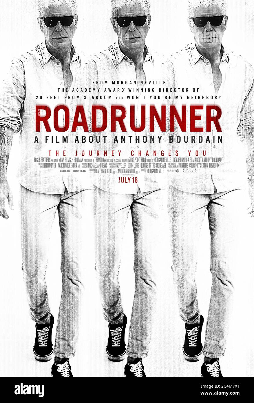 Roadrunner: A Film About Anthony Bourdain (2021) directed by Morgan Neville and starring Anthony Bourdain, Ottavia Bourdain and David Chang. A documentary about Anthony Bourdain and his career as a chef, writer and host, revered and renowned for his authentic approach to food, culture and travel. Stock Photo