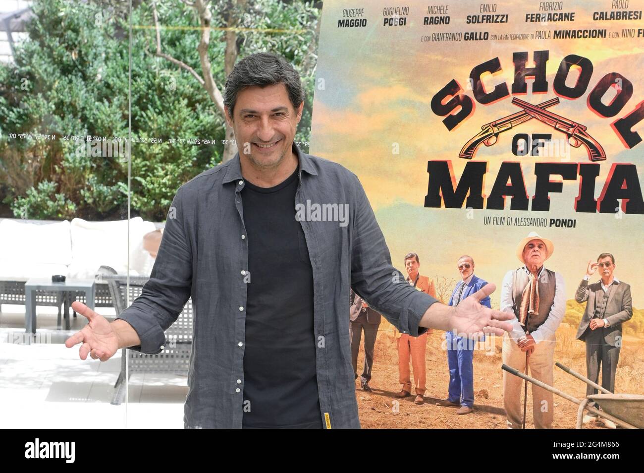 Rome, Italy. 22nd June, 2021. Emilio Solfrizzi attends the School of Mafia film photocall at the internal garden of Vsconti Palace Le meridien Hotel. Credit: SOPA Images Limited/Alamy Live News Stock Photo