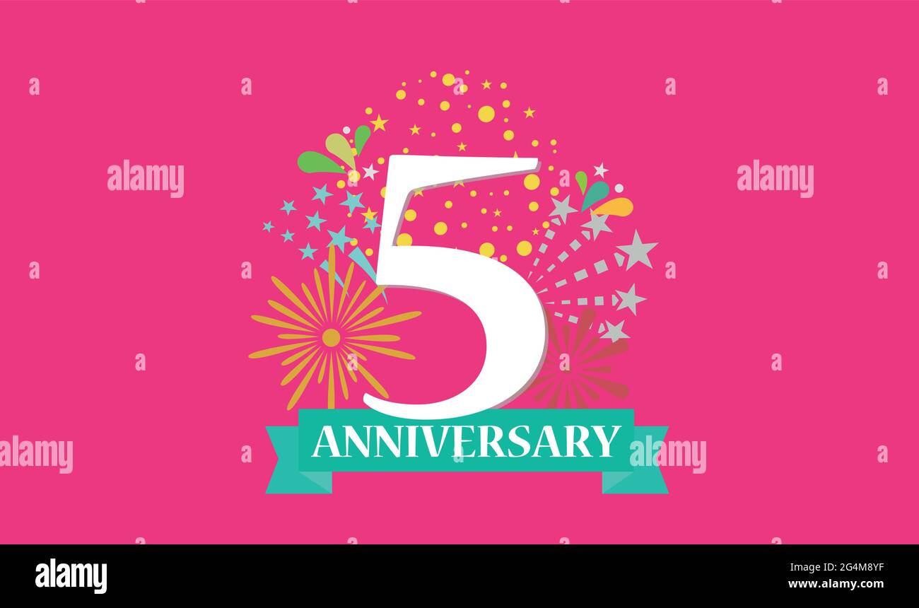 5 Anniversary template for banner design. Stock vector Stock Vector