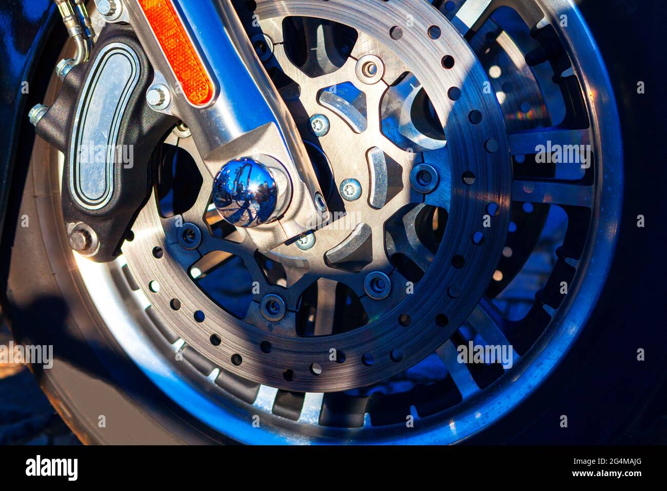 Motorcycle wheel with disc brake system . Bike Classic front wheel