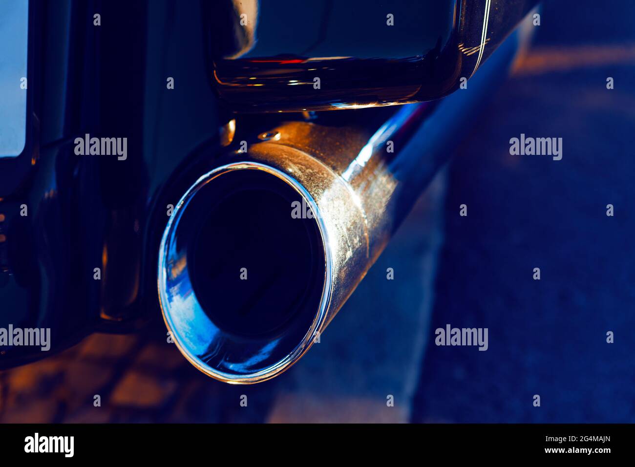 Motorcycle Exhaust Muffler . Motorbike exhaust pipe . Baffle Adjustable Muffler Tail Pipe Stock