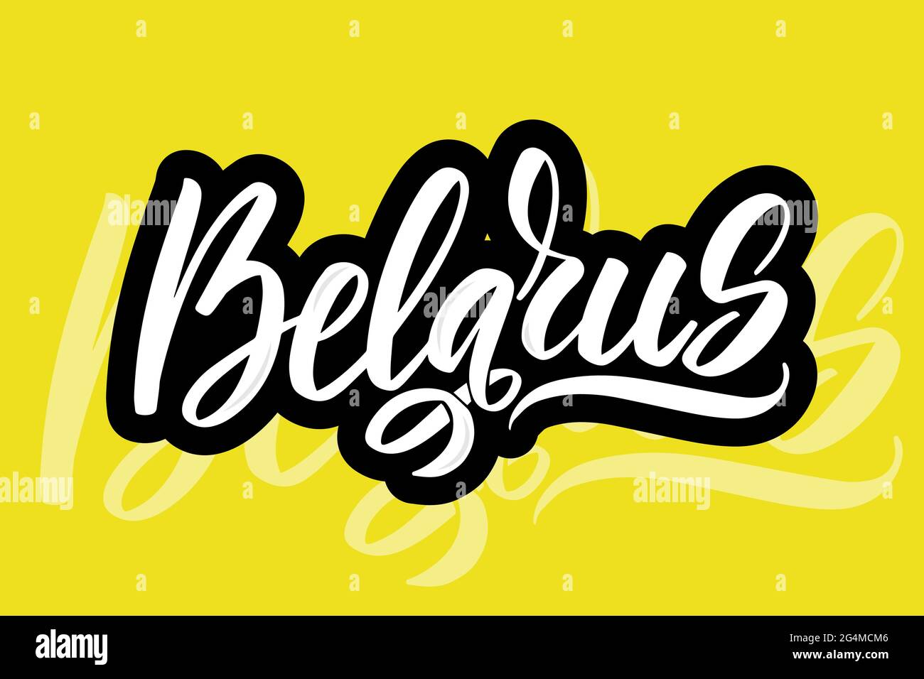 Belarus text lettering typography. Word for logotype, badge, icon Stock Vector