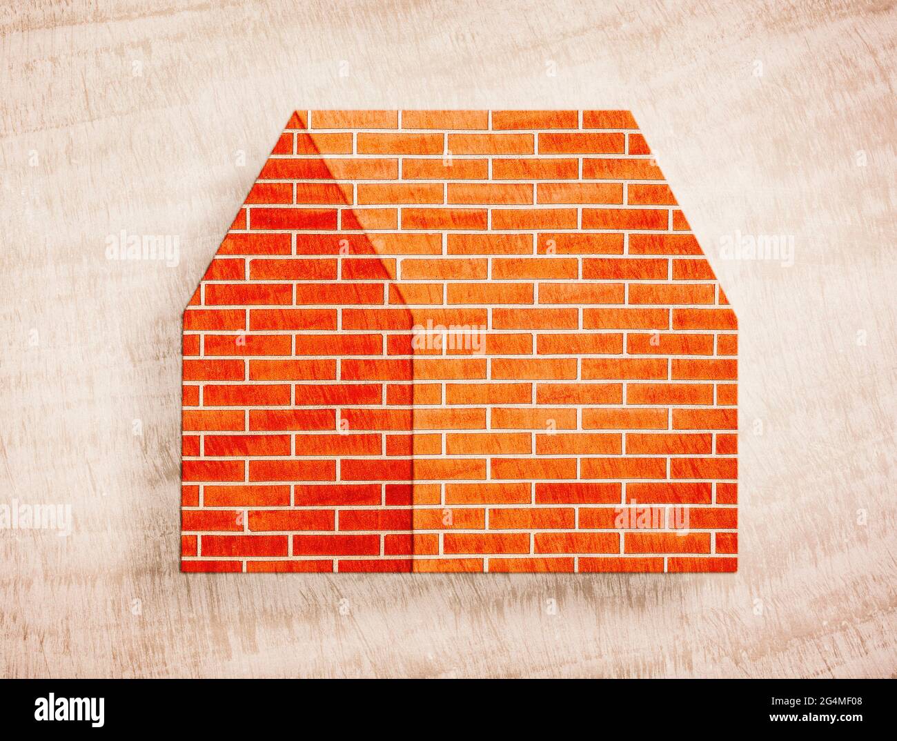 House with red brickwork against a diffuse background Stock Photo