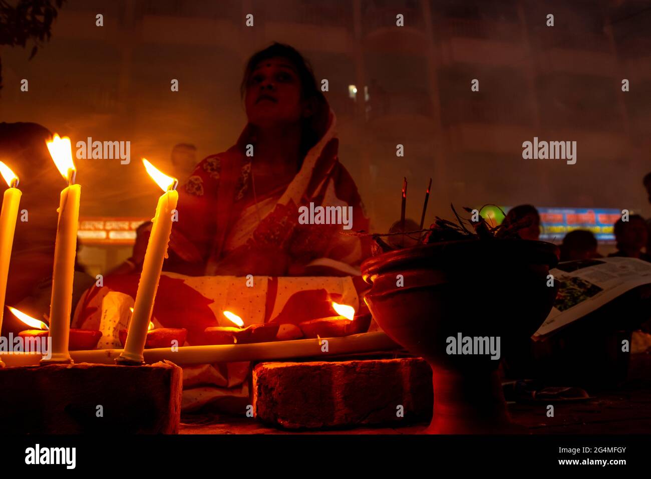 The biggest ritual activity of Hinduism, it's called Rakher upobas, all Hindus participate in these religious events every year. I captured this image Stock Photo