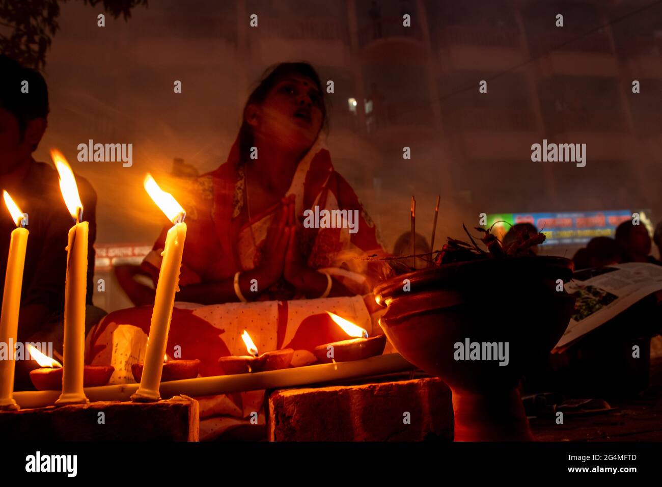 The biggest ritual activity of Hinduism, it's called Rakher upobas, all Hindus participate in these religious events every year. I captured this image Stock Photo