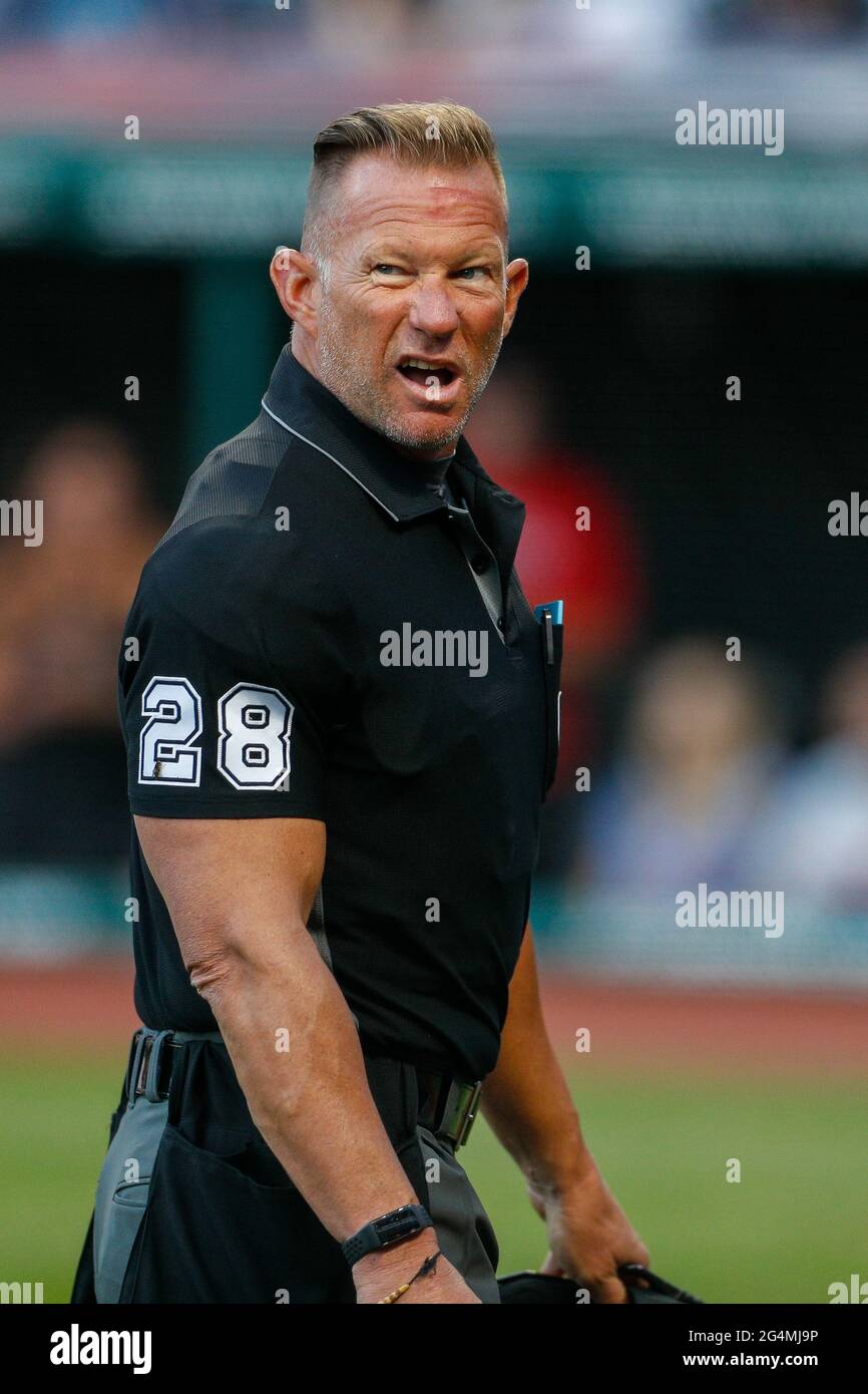 MLB home plate umpire Jim Wolf during an MLB regular season game