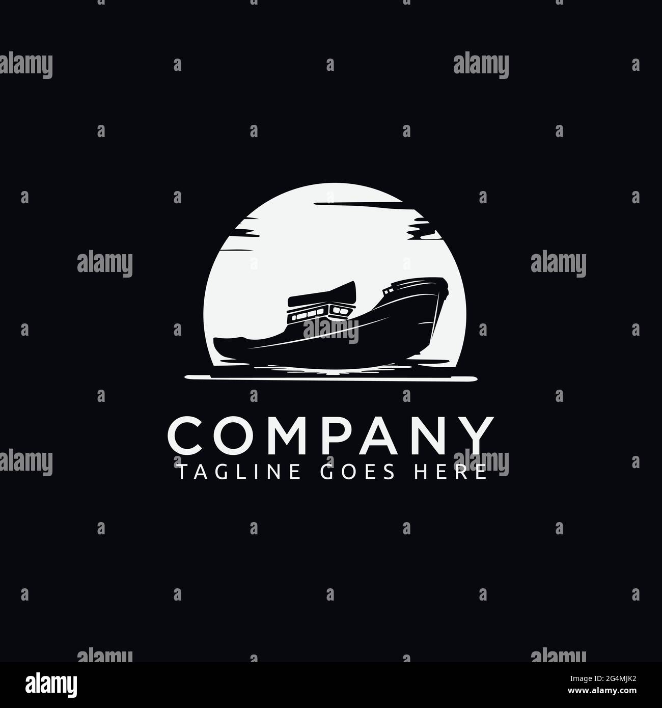 Ship logo, nautical sailing boat icon design Stock Vector