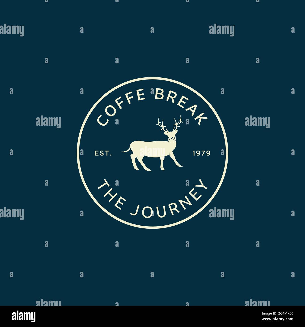 Vintage Deer creative design logo Stock Vector