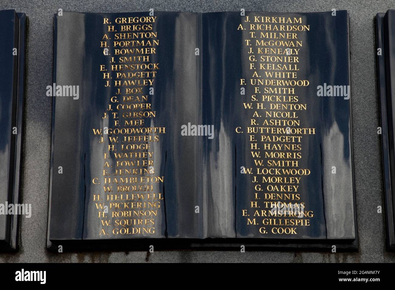 Memorial to coalminers who died at Grimethorpe Colliery, Grimethorpe village, South Yorkshire, UK. Stock Photo