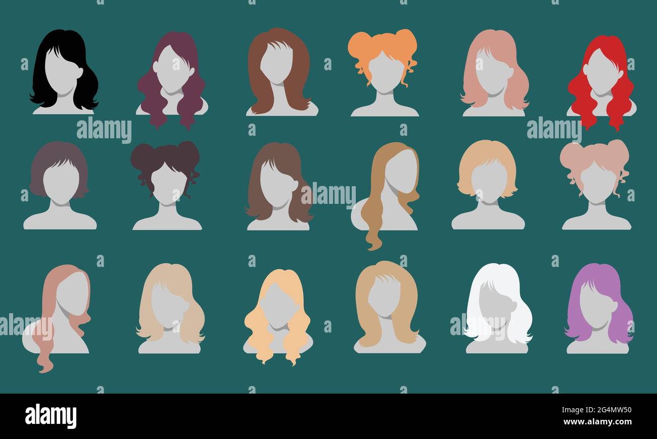 Woman hair styles vector , icon logo type illustration Stock Vector Image &  Art - Alamy