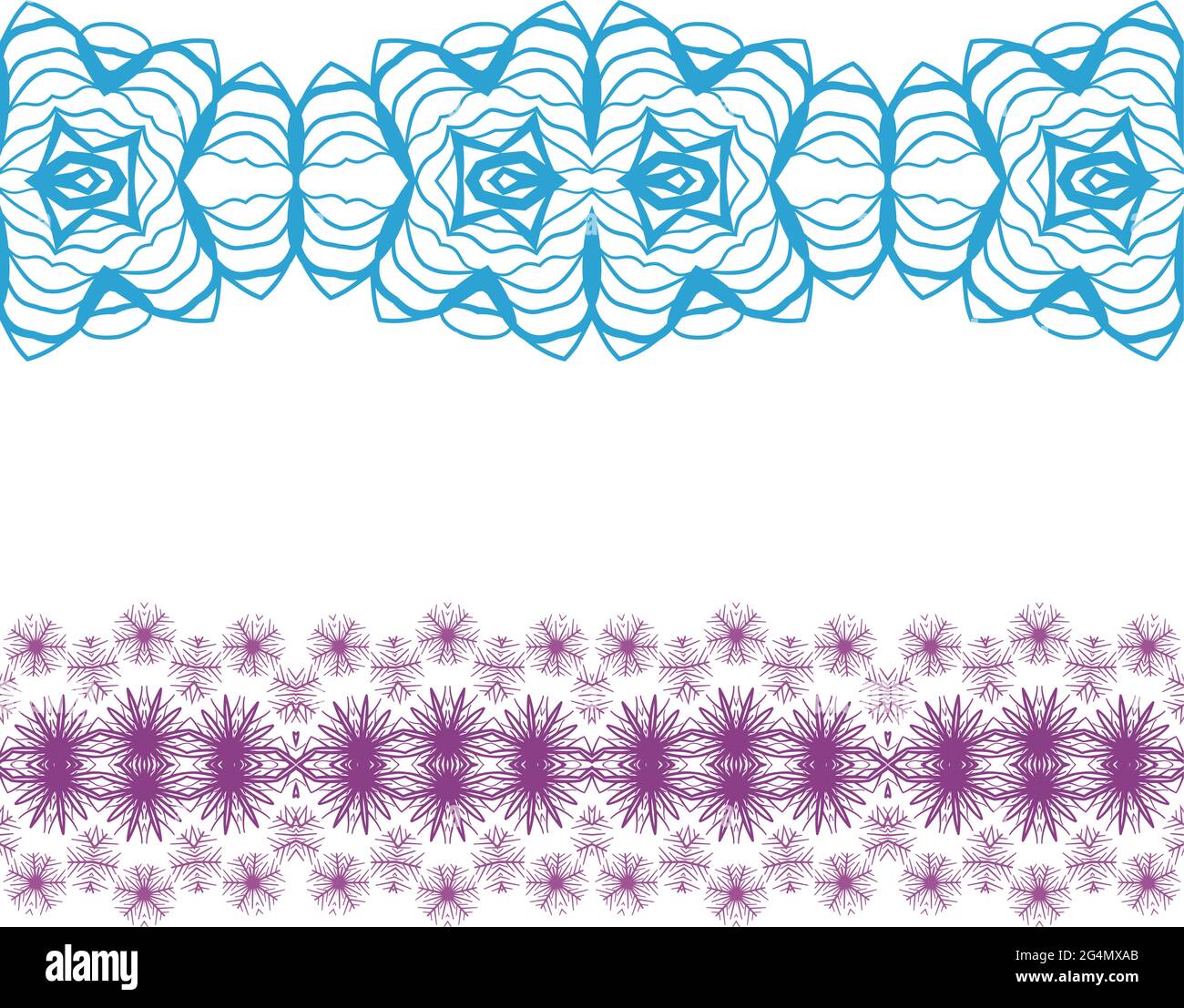 Set linear floral ornament, seamless pattern, EPS8 - vector graphics. Stock Vector