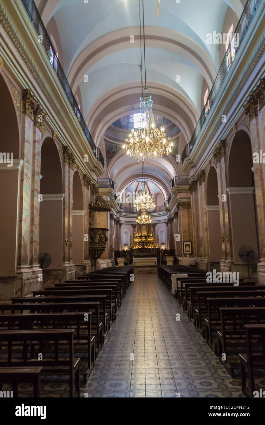 CORDOBA, ARGENTINA - APRIL 2, 2015: Interior of a church in Cordoba. Stock Photo