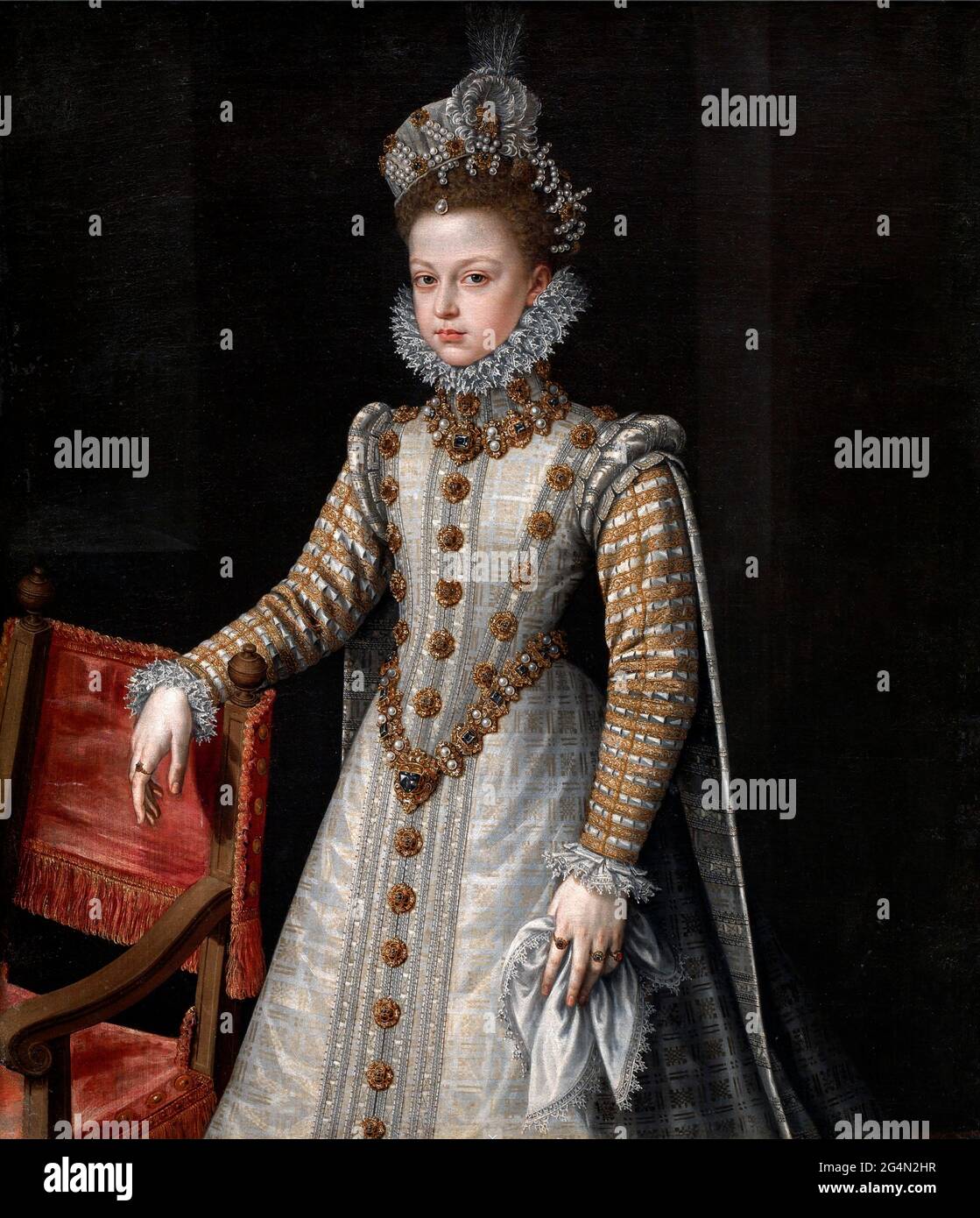 Infanta Isabel Clara Eugenia by Alonso Sánchez Coello (1531-1588), oil on canvas, 1579 Stock Photo