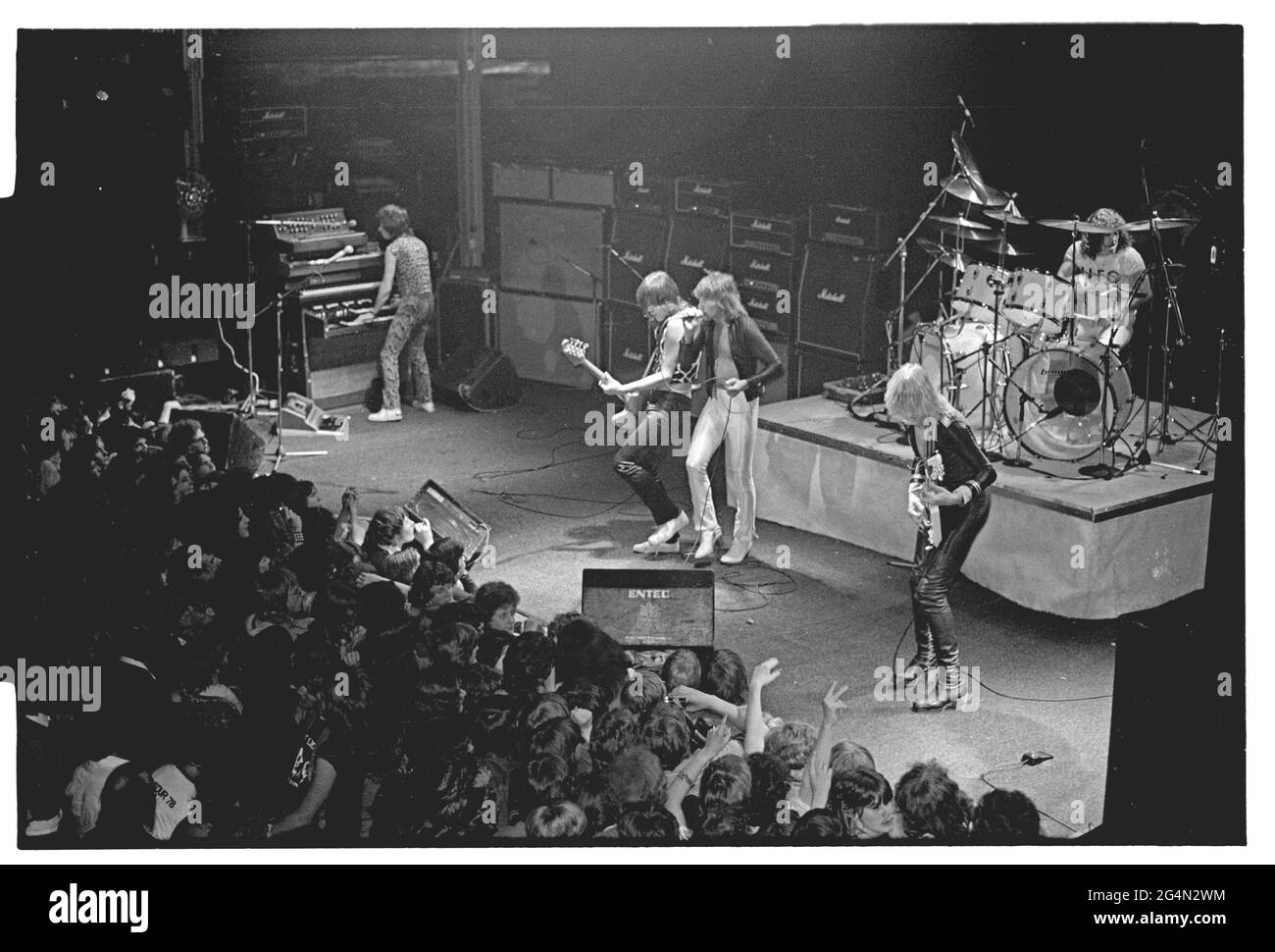 At the time of this British tour in 1978 UFO comprised Phil Mogg, Andy Parker, Pete Way, Michael Schenker and Paul Raymond. UFO were playing their final shows with Schenker who left after this tour. Stock Photo