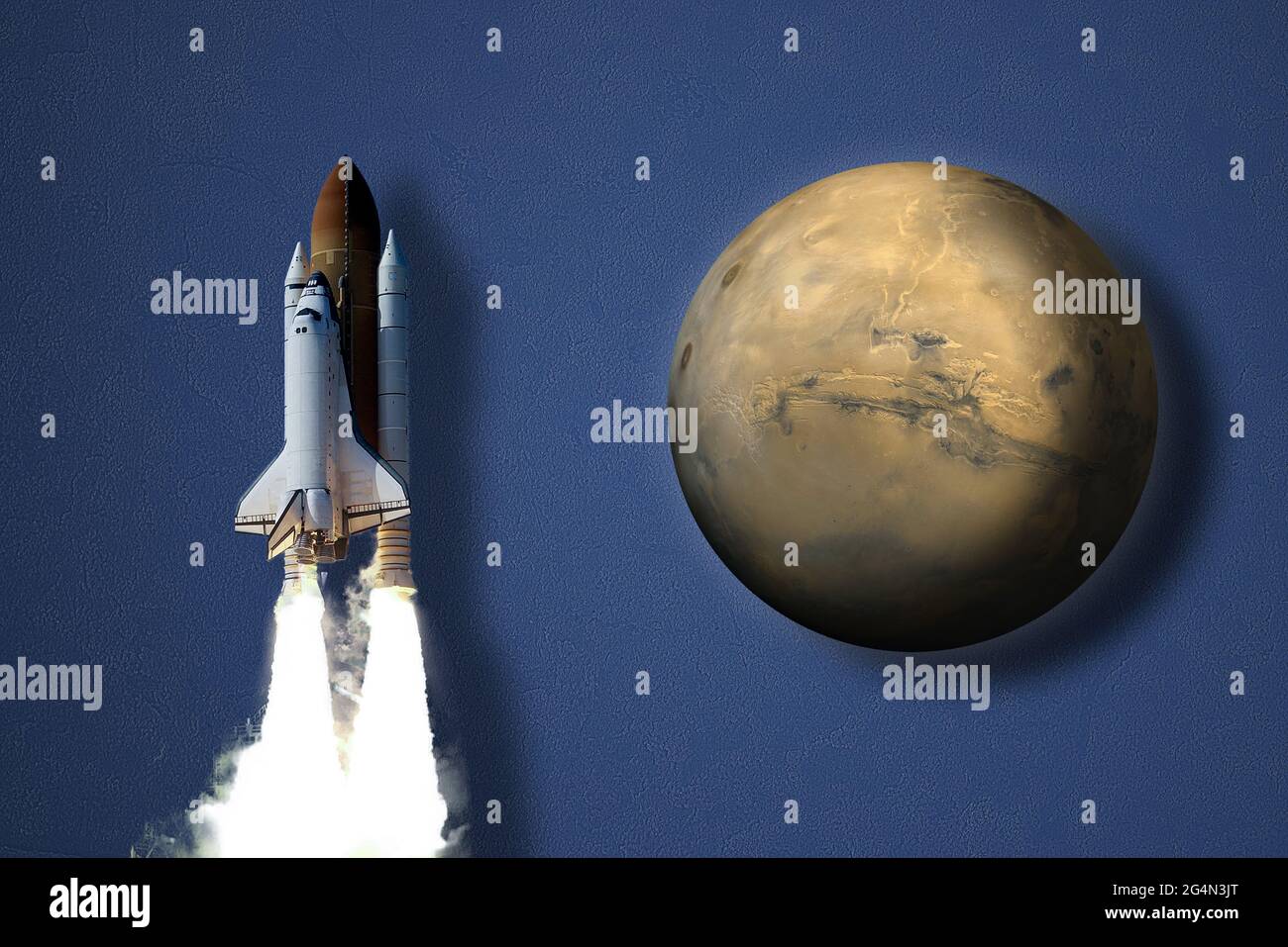 human fly to the planet mars in shuttle rocket, the international space  mission elements of this image furnished by nasa Stock Photo - Alamy