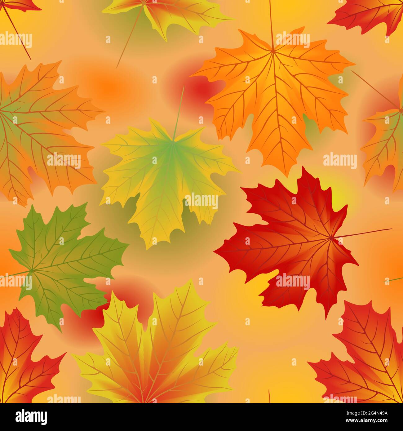 Seamless background with autumn maple leaves, EPS8 - vector graphics ...