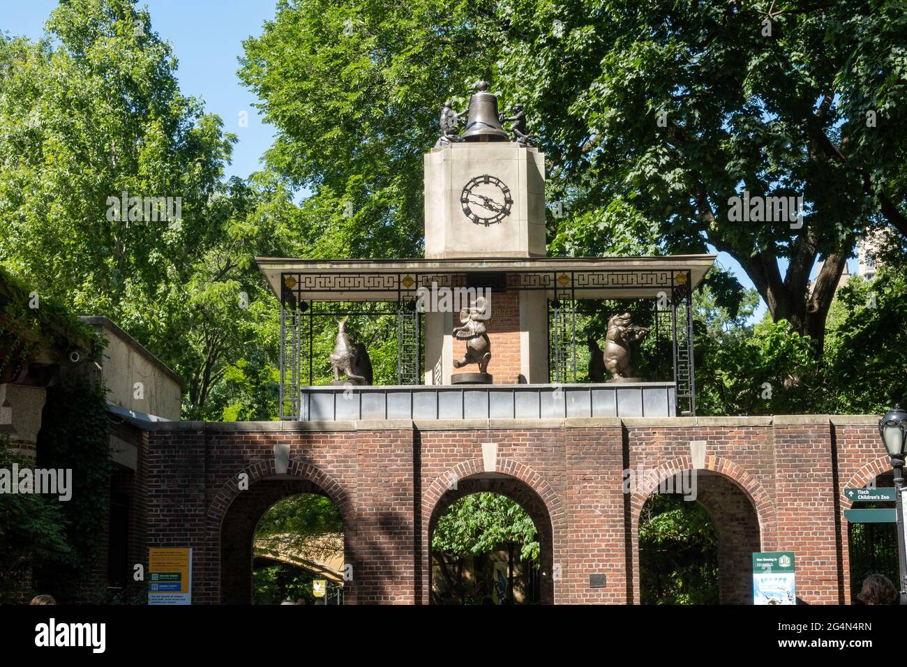 Delacorte Clock is one of the most beloved monuments in Central Park, NYC, USA Stock Photo