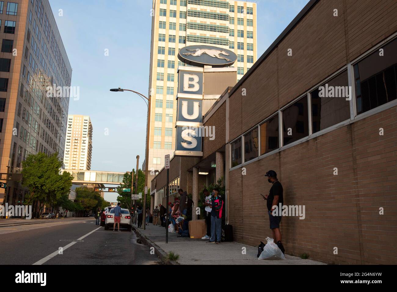 Tampa, FL, USA. 22nd June, 2021. Greyhound Bus Station, Tampa, Florida