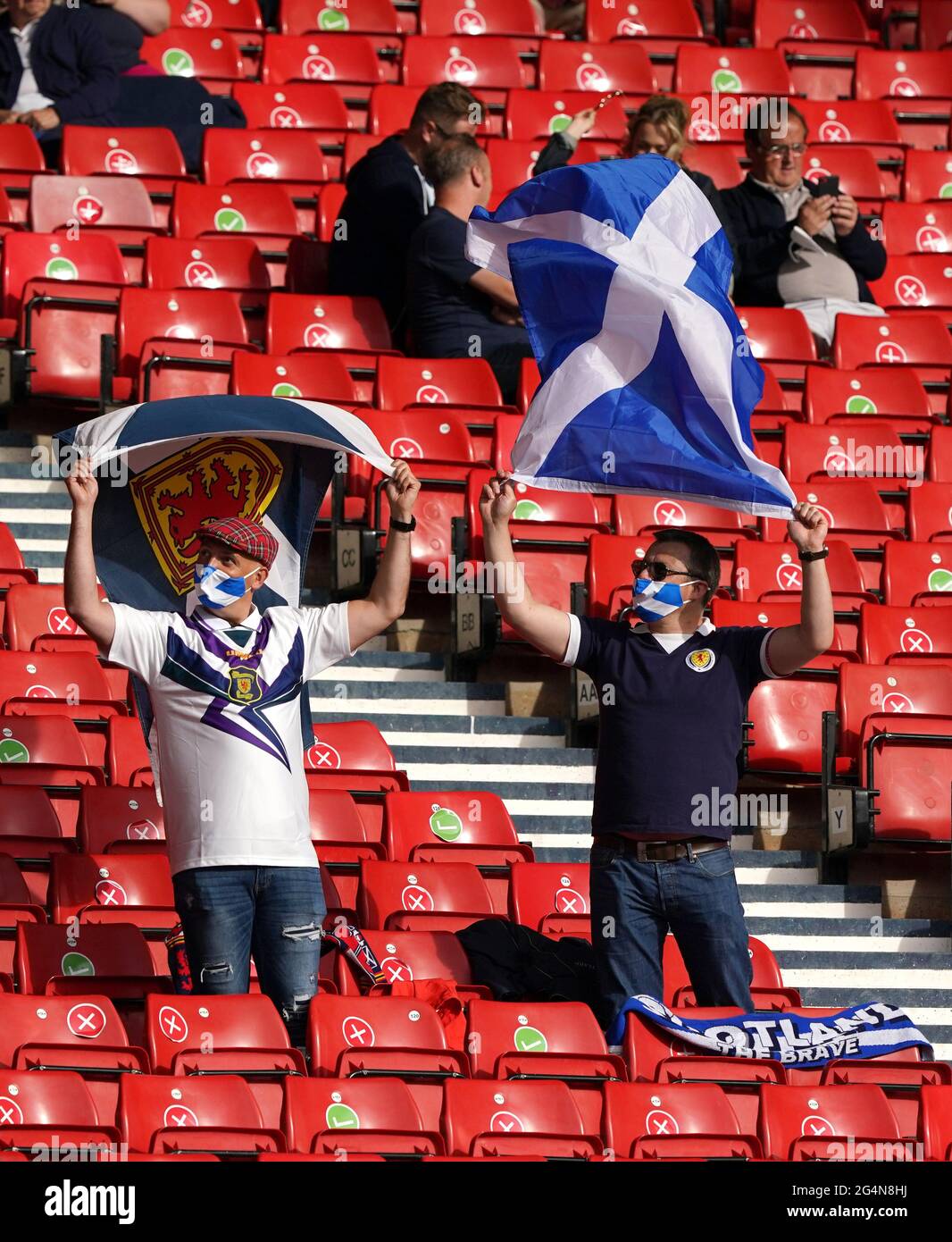 Scotland Fans In The Stands Prior To The UEFA Euro 2020 Group D Match scotland-fans-in-the-stands-prior-to-the-uefa-euro-2020-group-d-match