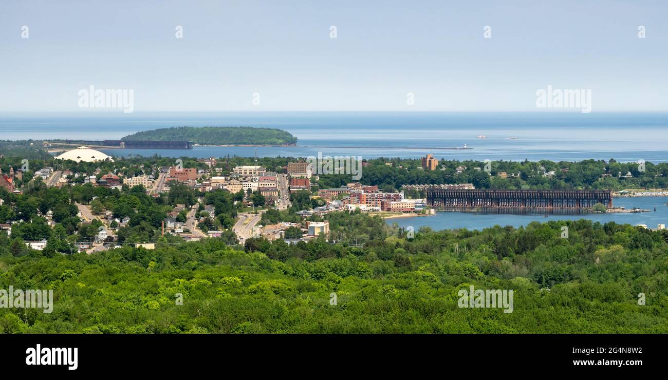 Marquette Skyline, including Lake Superior Ore Dock and Presque Isle