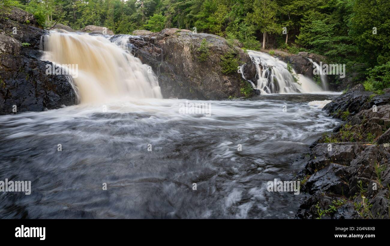 Upper Dead River Falls, Marquette, MI Stock Photo