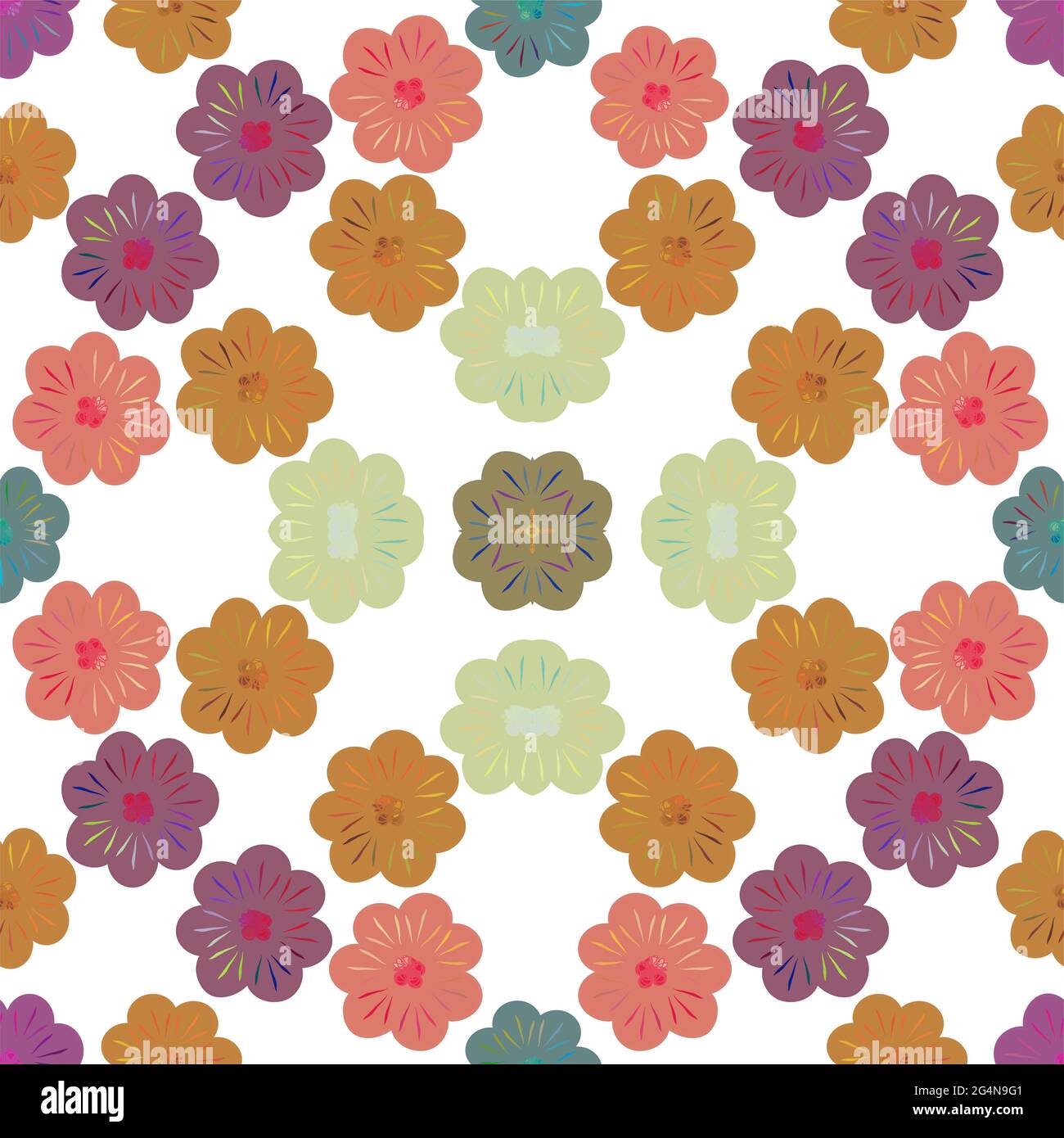 Abstract colored flower seamless pattern, EPS8 - vector graphics Stock ...