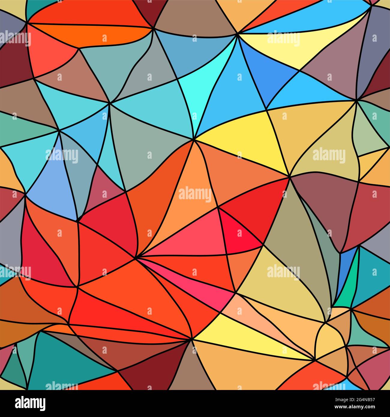 Geometric triangular seamless background stained-glass style abstract ...