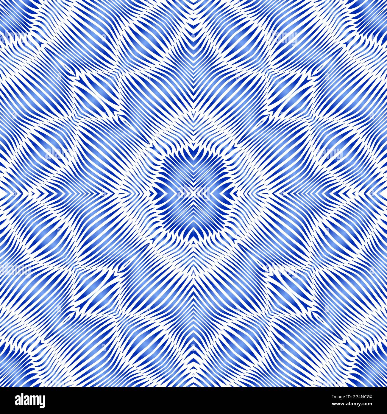 Abstract geometric seamless ornament striped blue waves, EPS8 - vector ...