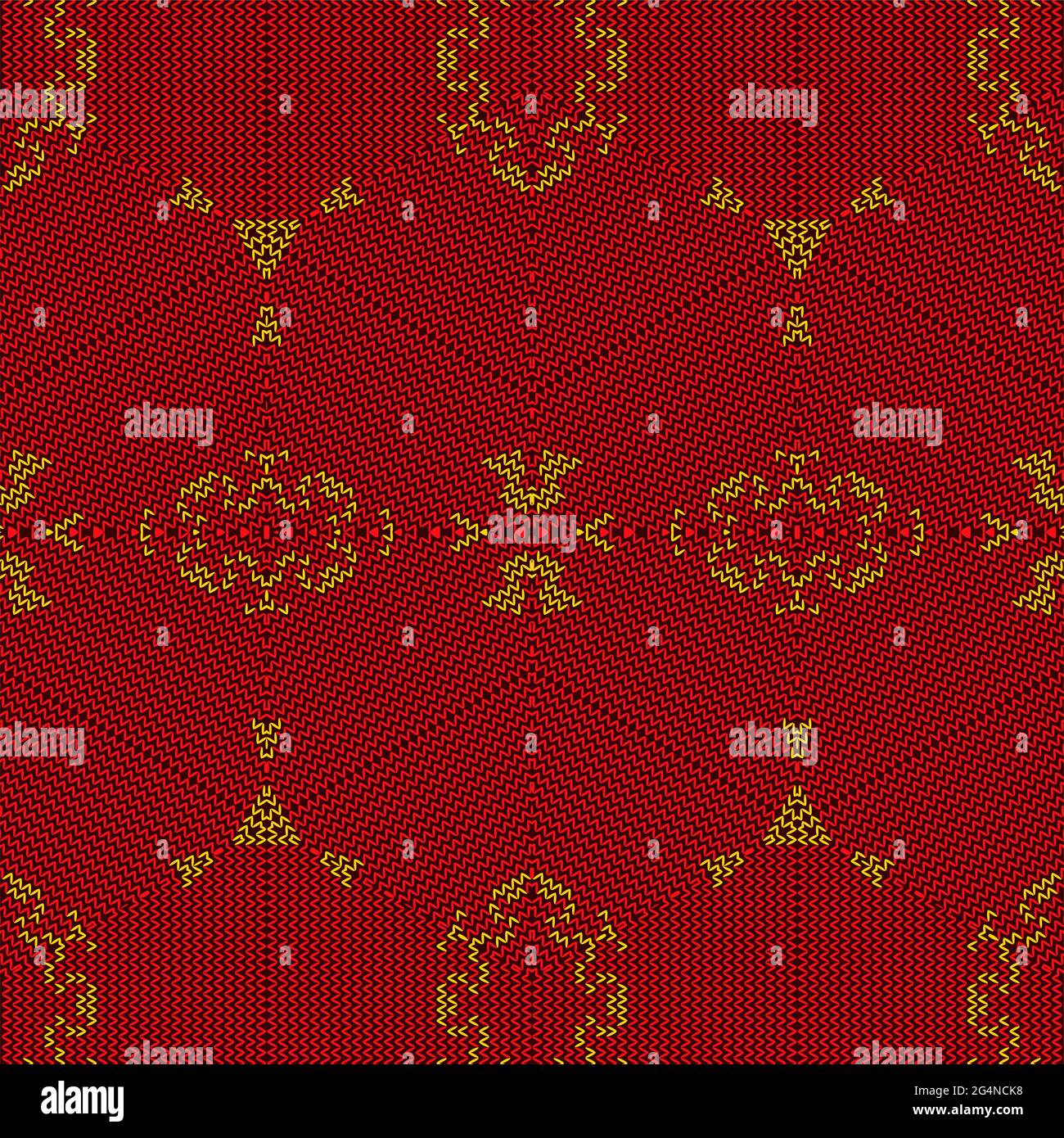 Knitting seamless pattern red-yellow Chinese style, EPS8 - vector ...