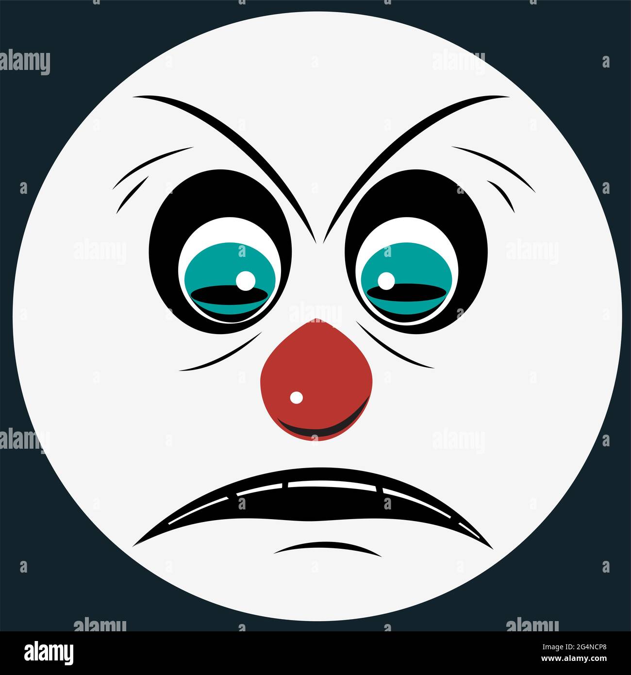 Sadness emoticon narrow eyes, EPS8 vector graphics Stock Vector Image