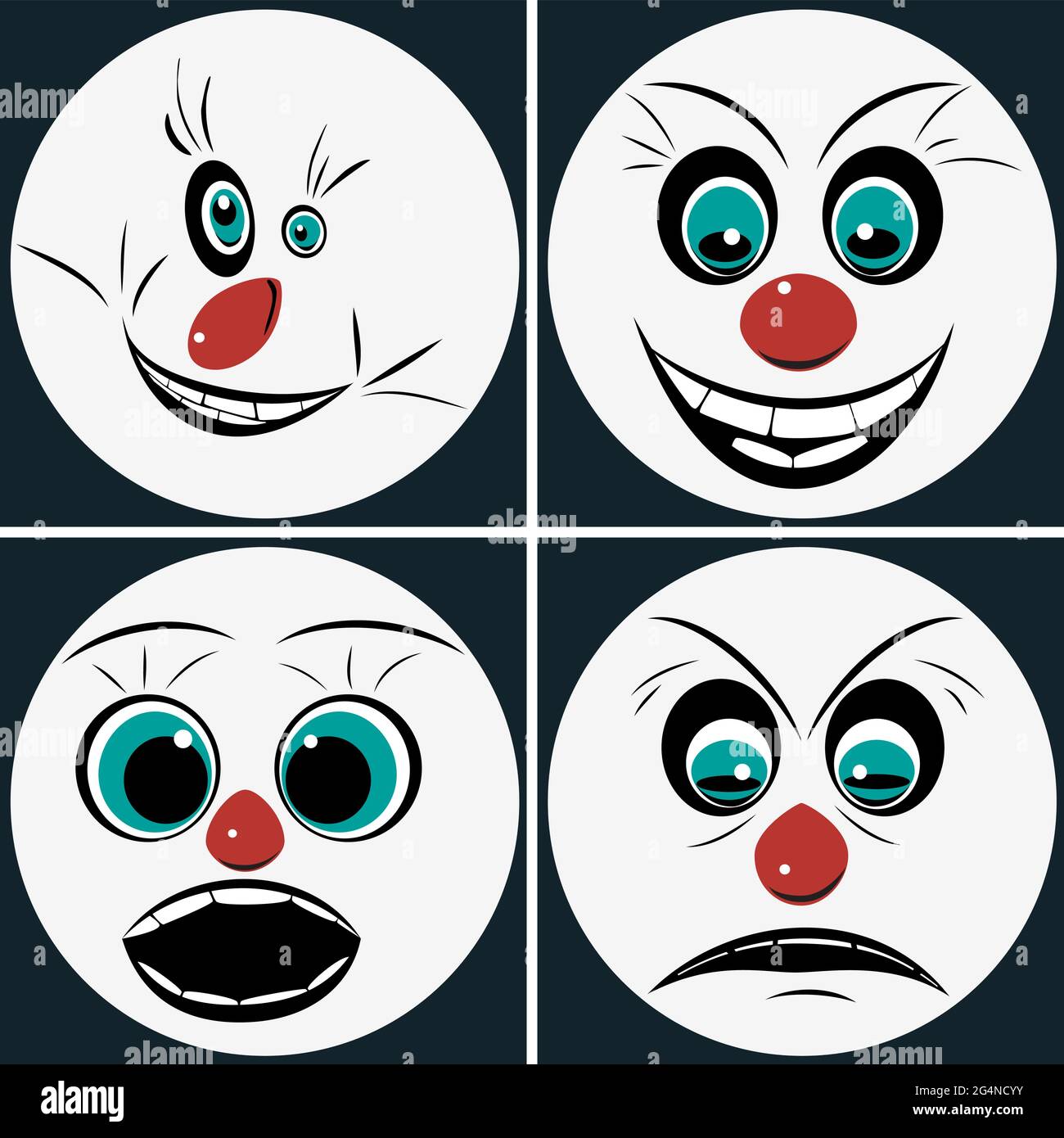 Set flat icons emoticon, EPS8 - vector graphics Stock Vector Image ...