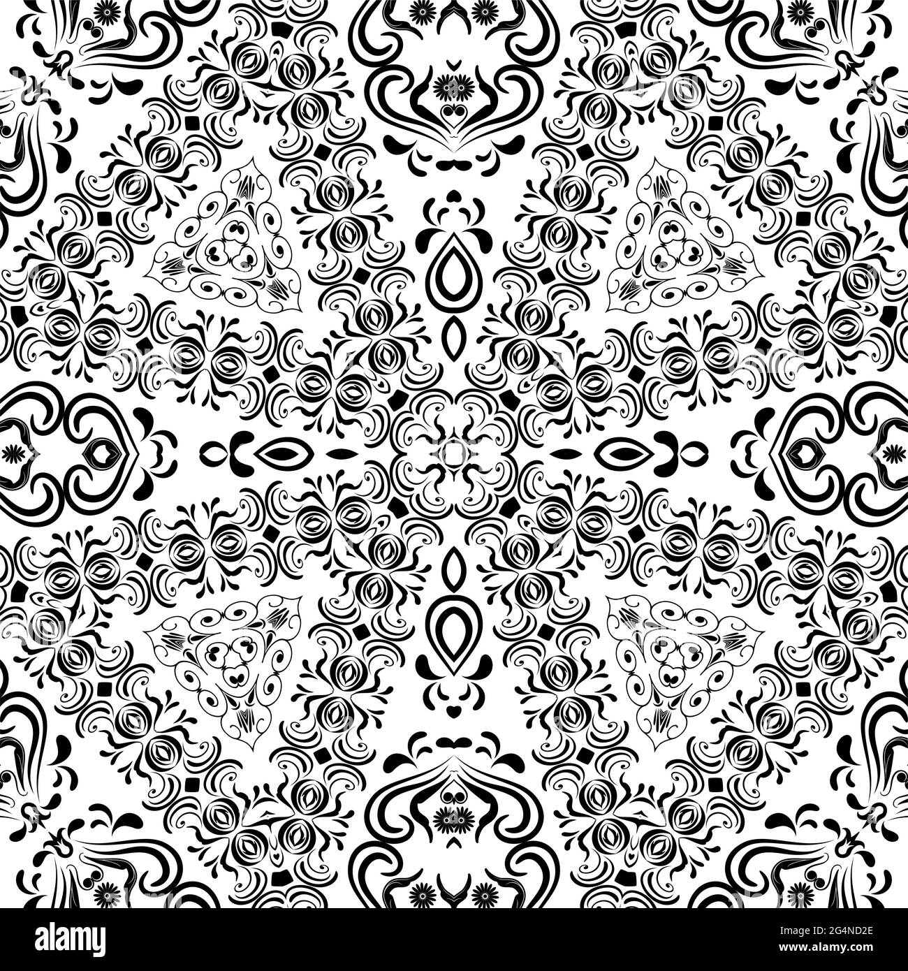 Abstract black and white Arabian seamless background, EPS8 - vector ...