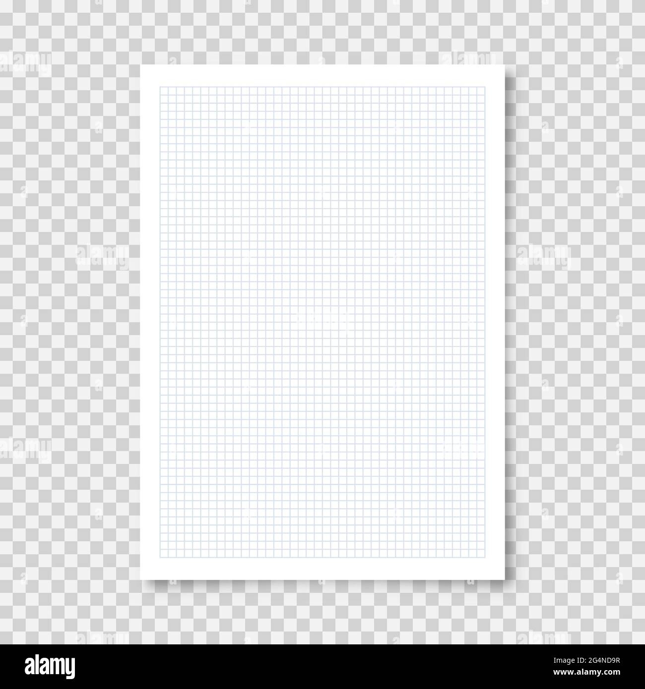 Realistic blank lined paper sheet in A4 format on transparent ...