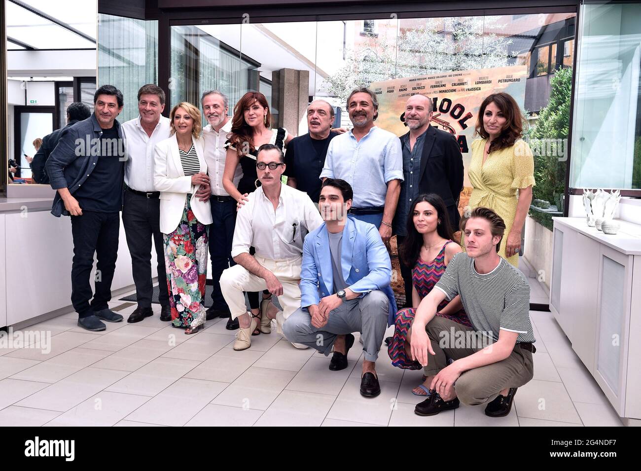 Rome, Italien. 22nd June, 2021. The Italian cast of the film school of mafia during the photocall, Rome (Italy). Rome (Italy), June22th 2021 Credit: dpa/Alamy Live News Stock Photo