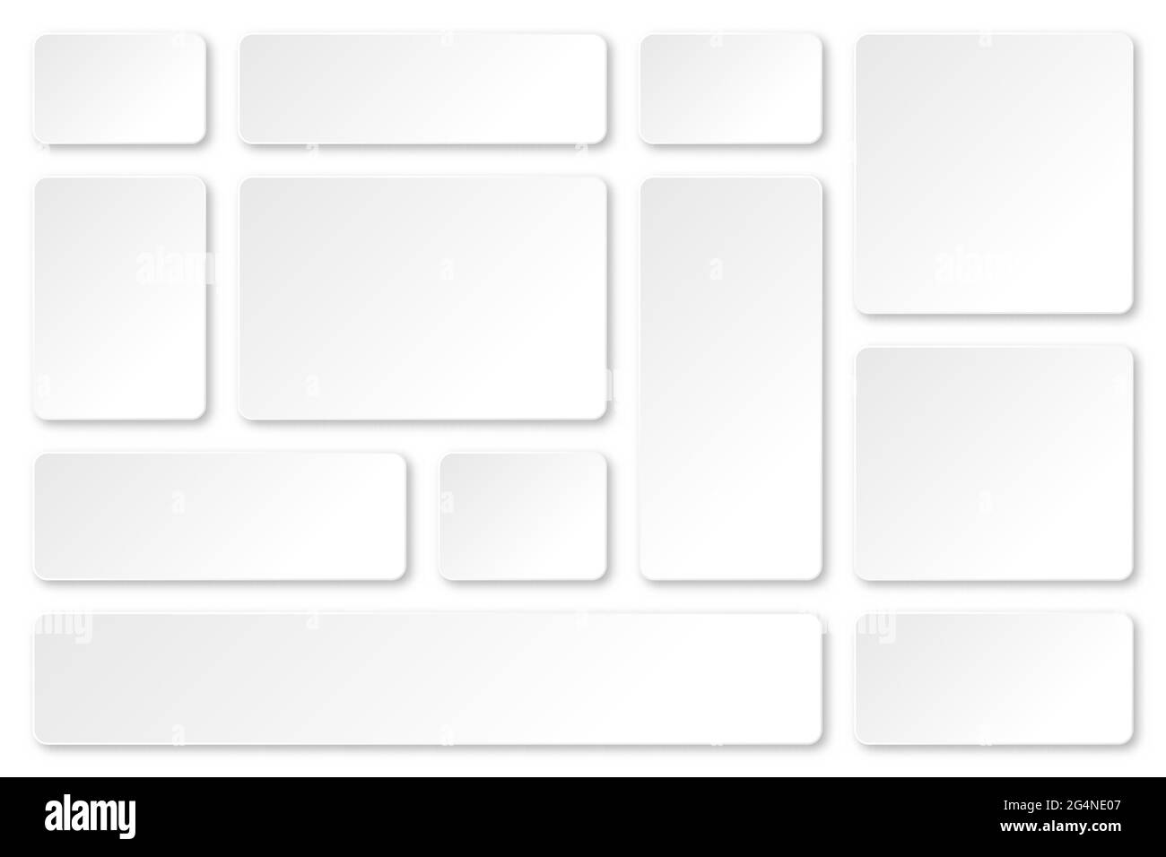 Set of blank paper banners with shadows isolated on white background ...