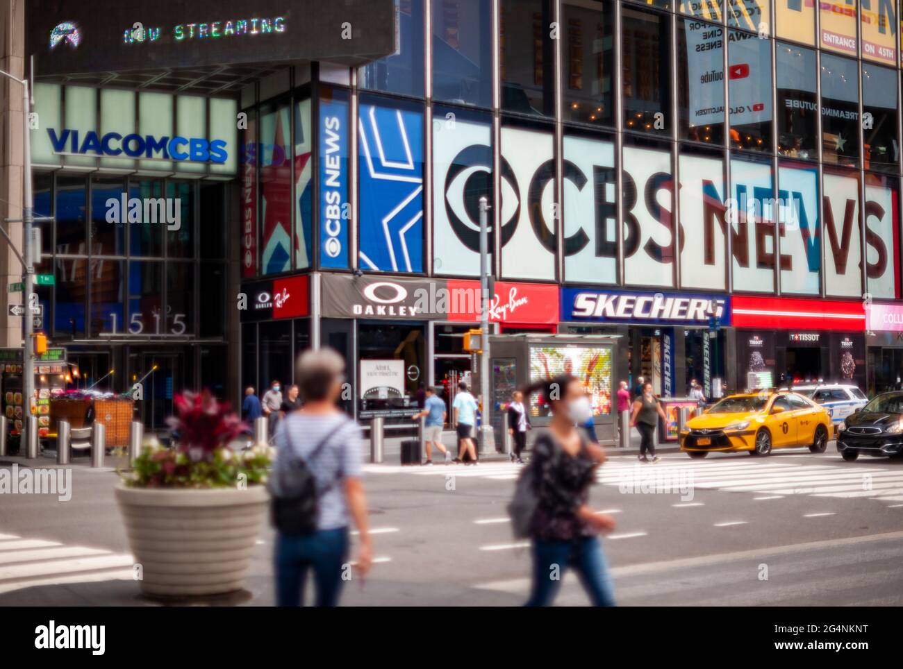 The ViacomCBS headquarters in Times Square in New York on Friday, June 11, 2021. (© Richard B. Levine) Stock Photo