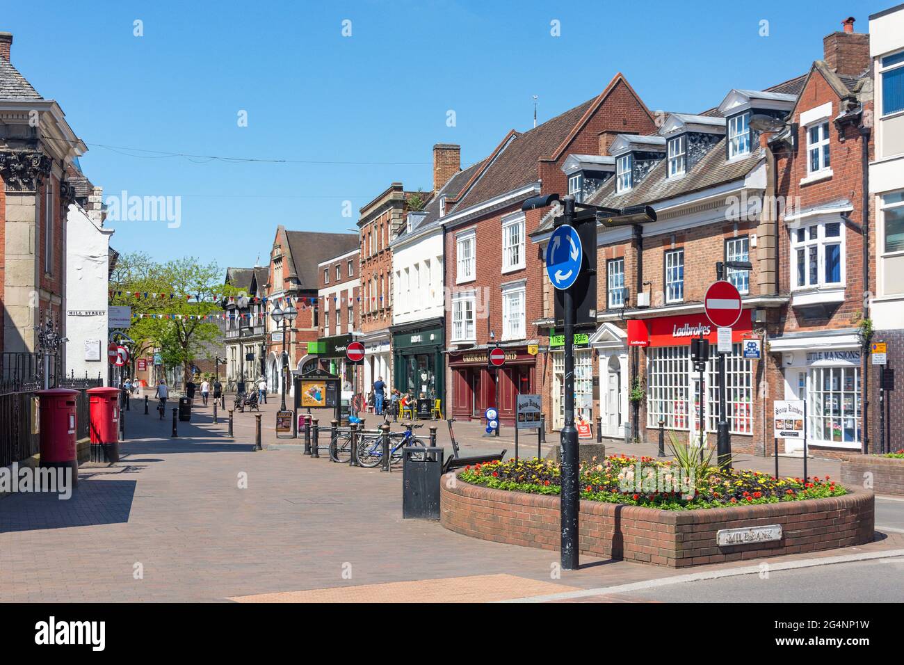 Pedestrianised Greengate Street, Stafford, Staffordshire, England ...