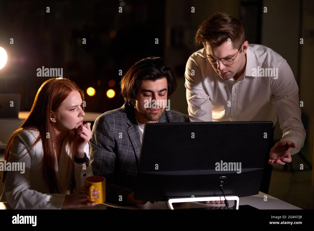 Portrait Of Young Team Of Business People In Group, Checking Documents ...