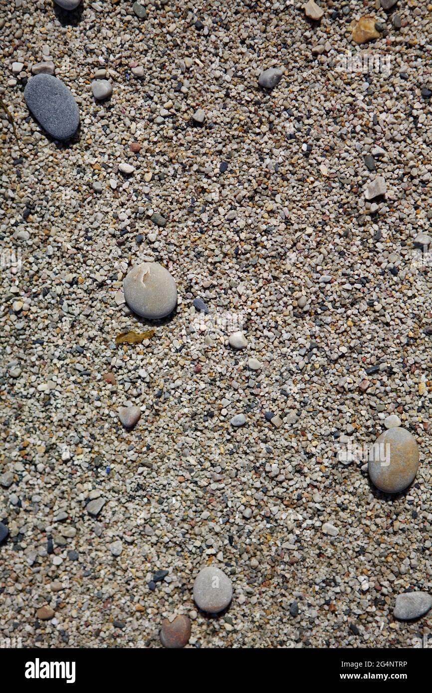 Sowed pebbles on a beautiful sunny beach at Crozon, Brittany, France Stock Photo