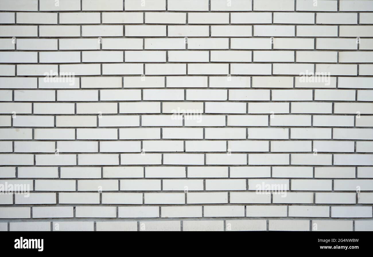 White brick wall as background Stock Photo